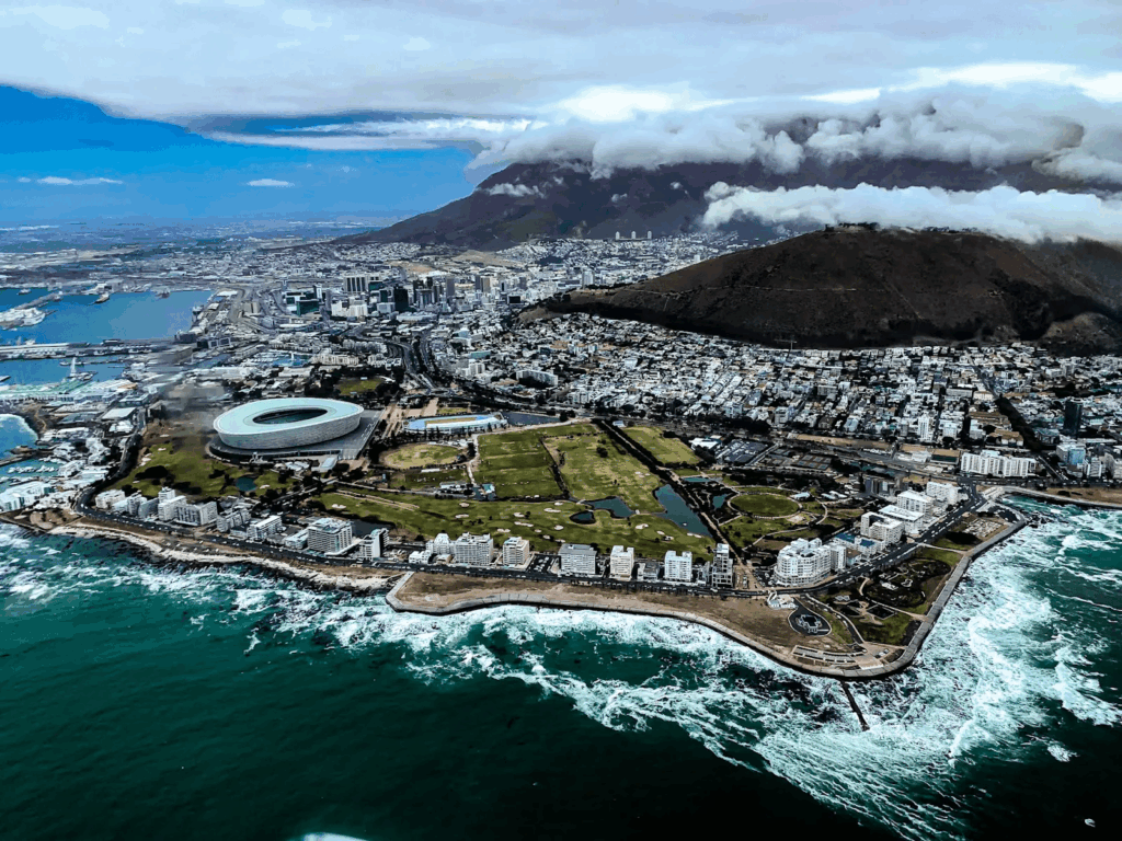 Urban Oases 2026: Explore the World’s Top Green Cities & Parks 4 Cape Town, South Africa, aerial view from above.