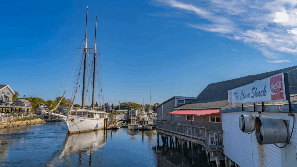 12 Stunning Photogenic Fishing Villages on the US East Coast 2 Boat docked at a wooden pier on calm water