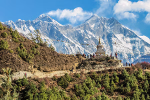 Mountains, Stupa, namche Bazaar, Nepal